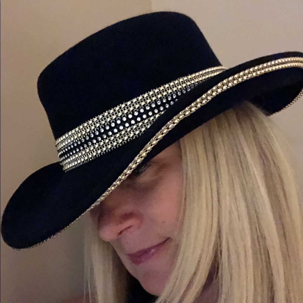 Navy Blue  gold/rhinestone Cowboy Hat